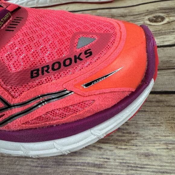 Brooks Womens Transcend Ultimate Ride Shoe Pink Running Sneakers 9.5 - Picture 9 of 11